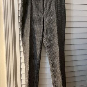 J. McLaughlin Black and White Patterned Straight Leg Pants Size 8